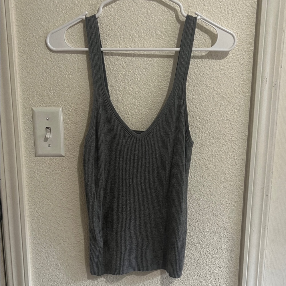 Banana Republic Charcoal Ribbed Tank Top